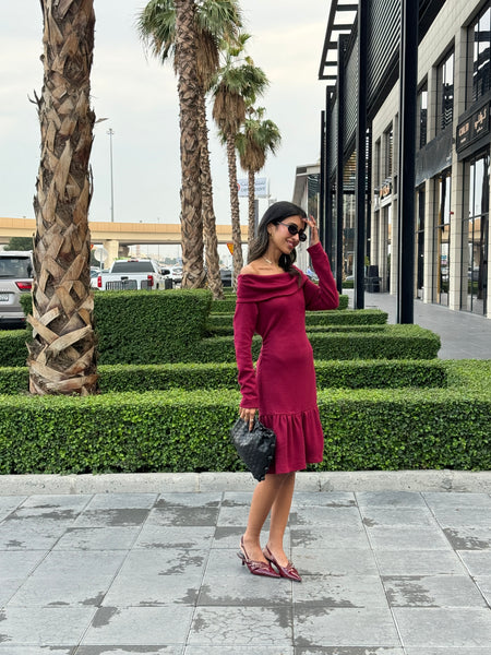 Knit Off-Shoulder Dress