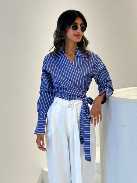 Pinstripe Wrap-Top