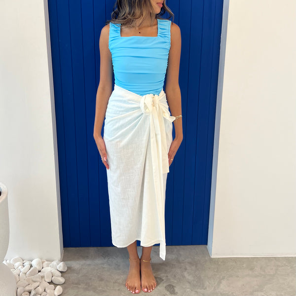 Maxi Linen Wrap-Skirt