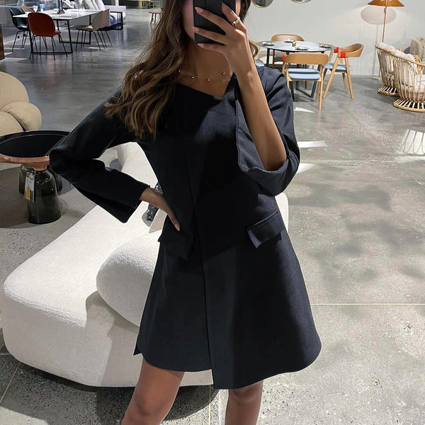 Zipped Sleeves Denim Dress